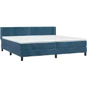 Syfax Boxspringbett mit Matratze Dunkelblau 200x200 cm Samt
