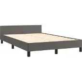 Syfax Bettgestell ohne Matratze Grau 120x190 cm Kunstleder