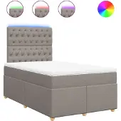 Syfax Boxspringbett mit Matratze Taupe 120x190 cm Stoff