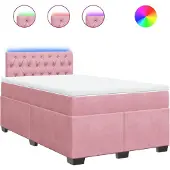 Syfax Boxspringbett mit Matratze Rosa 120x200 cm Samt