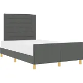 Syfax Bettgestell mit Kopfteil Dunkelgrau 120 x 200 cm Stoff