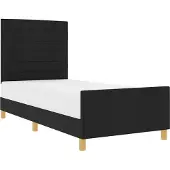 Syfax Bettgestell mit Kopfteil Schwarz 90 x 190 cm Stoff
