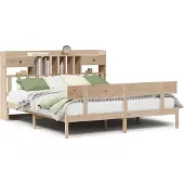 Syfax Massivholzbett mit Regal ohne Matratze 180x200 cm Kiefernholz