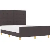 Syfax Bettgestell mit Kopfteil Dunkelbraun 160 x 200 cm Stoff