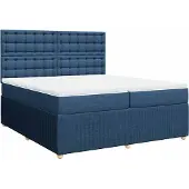 Syfax Boxspringbett mit Matratze Blau 200x200 cm Stoff