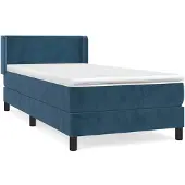 Syfax Boxspringbett mit Matratze Dunkelblau 90x200 cm Samt