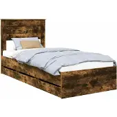 Syfax Bettrahmen Geräucherte Eiche 90 x 200 cm Ingenieurs Holz