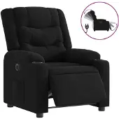 Syfax Relaxsessel Elektrisch Schwarz Stoff