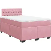 Syfax Boxspringbett mit Matratze Rosa 120x200 cm Samt
