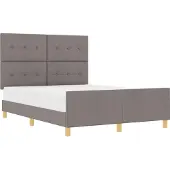 Syfax Bettgestell mit Kopfteil Taupe 140 x 200 cm Stoff