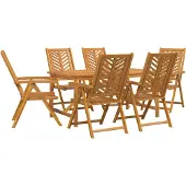 Syfax Garten Essgruppe 7 Stk. Braun Massivholz Akazie