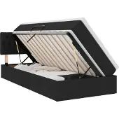 vidaXL Aufbewahrungsbett mit Matratze Schwarz 100 x 200 cm Samt