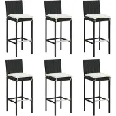 vidaXL Barhocker mit Kissen 6 Stk. Schwarz Poly Rattan , Barhocker Design 2024