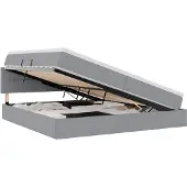 vidaXL Aufbewahrungsbett mit Matratze Hellgrau 200 x 200 cm Samt