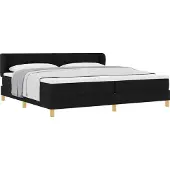 Syfax Boxspringbett mit Matratze Schwarz 200 x 200 cm Stoff