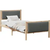 Syfax Bettrahmen mit Kopfteil Dunkelgrau 90 x 200 cm Stoff