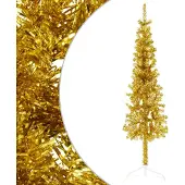 Syfax Künstlicher Halb-Weihnachtsbaum mit Ständer Schlank Gold 120 cm
