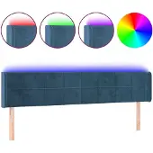 Syfax LED Kopfteil Dunkelblau 183x16x78/88 cm Samt