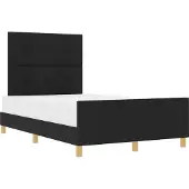 vidaXL Bettgestell mit Kopfteil Schwarz 120 x 200 cm Stoff