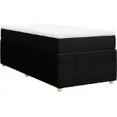 Syfax Boxspringbett mit Matratze Schwarz 80x200 cm Stoff
