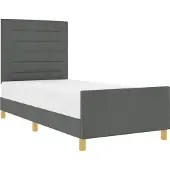 Syfax Bettgestell mit Kopfteil Dunkelgrau 80 x 200 cm Stoff