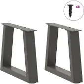 vidaXL Couchtischbeine V-Form 2 Stück Anthrazit 30x(30-31,3) cm Stahl