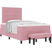 Syfax Boxspringbett mit Kopfteil Rosa 200 x 120 cm Samt