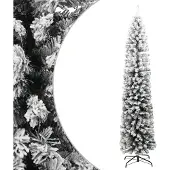 Syfax Künstlicher Weihnachtsbaum Schlank mit Schnee Grün 210 cm PVC