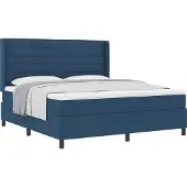 Syfax Boxspringbett mit Matratze mit Kopfteil Blau 200 x 180 cm Stoff