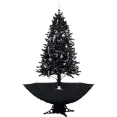 Syfax Schneiender Weihnachtsbaum mit Schirmfuß Schwarz 190 cm PVC