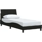 Syfax Bettgestell ohne Matratze "Hanko" Schwarz 80x200 cm Stoff