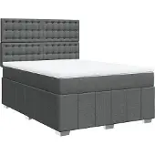 vidaXL Boxspringbett mit Matratze Dunkelgrau 140x200 cm Stoff
