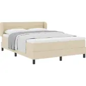 Syfax Boxspringbett mit Matratze Creme 140 x 190 cm Stoff