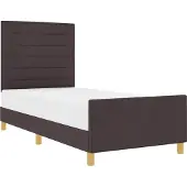 Syfax Bettgestell mit Kopfteil Dunkelbraun 90 x 190 cm Stoff