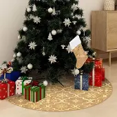 Prolenta Maison Exclusive - Luxus-Weihnachtsbaumdecke mit Socke Gelb 90 cm Stoff