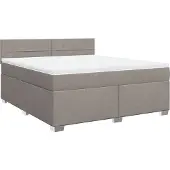 Syfax Boxspringbett mit Matratze Taupe 180x200 cm Stoff