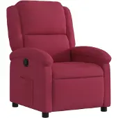 Syfax Relaxsessel Samt Weinrot mit manueller Liegefunktion, 71x86,5x99,5 cm (B x T x H)
