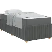 vidaXL Bettrahmen mit Matratze Dunkelgrau 80 x 200 cm Stoff