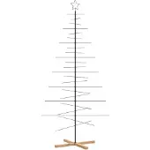 Syfax Metall-Weihnachtsbaum zum Dekorieren Holzständer Schwarz 210 cm