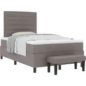 Syfax Boxspringbett mit Kopfteil Taupe 120 x 200 cm Stoff