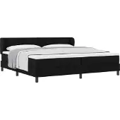 Syfax Boxspringbett mit Matratze Schwarz 200 x 200 cm Stoff