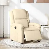 vidaXL Relaxsessel Einzelsofa Elektrisch Creme Stoff 3204149