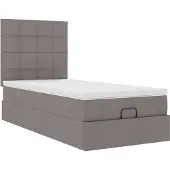 Syfax Ottoman-Bett mit Matratze Taupe 90x200 cm Stoff