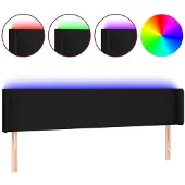 Syfax LED Kopfteil Schwarz 163x16x78/88 cm Stoff