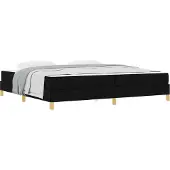 Syfax Boxspringbett mit Matratze Schwarz 200 x 200 cm Stoff