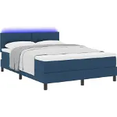 Syfax Boxspringbett mit Matratze mit LED Blau 160 x 200 cm Stoff