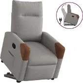 Syfax Relaxsessel mit Aufstehhilfe Taupe Stoff