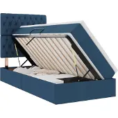 Syfax Aufbewahrungsbett mit Matratze Blau 90 x 190 cm Stoff