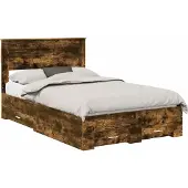 Syfax Bettrahmen Geräucherte Eiche 120 x 200 cm Holzwerkstoff