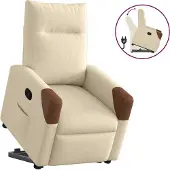 Syfax Relaxsessel mit Aufstehhilfe Creme Stoff